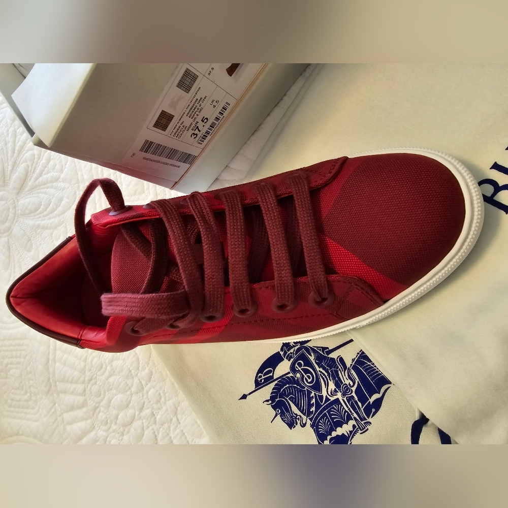 HOST PICK!!!! Burberry New Albridge Check Cotton Sneakers - Picture 8 of 13
